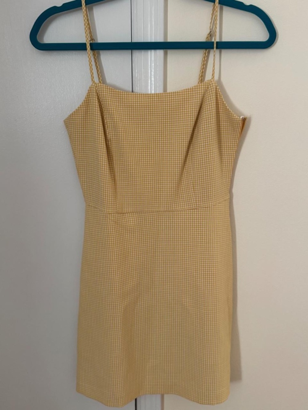Yellow gingham print mini dress from Wilfred